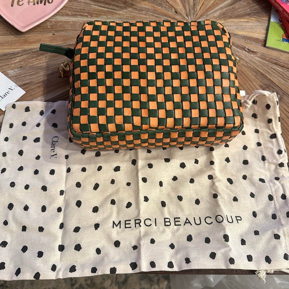 Clare V  V. Woven Checker Midi Sac Purse New Crossbody